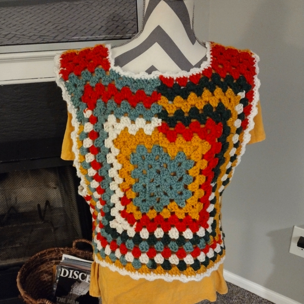 70's inspired crochet vest